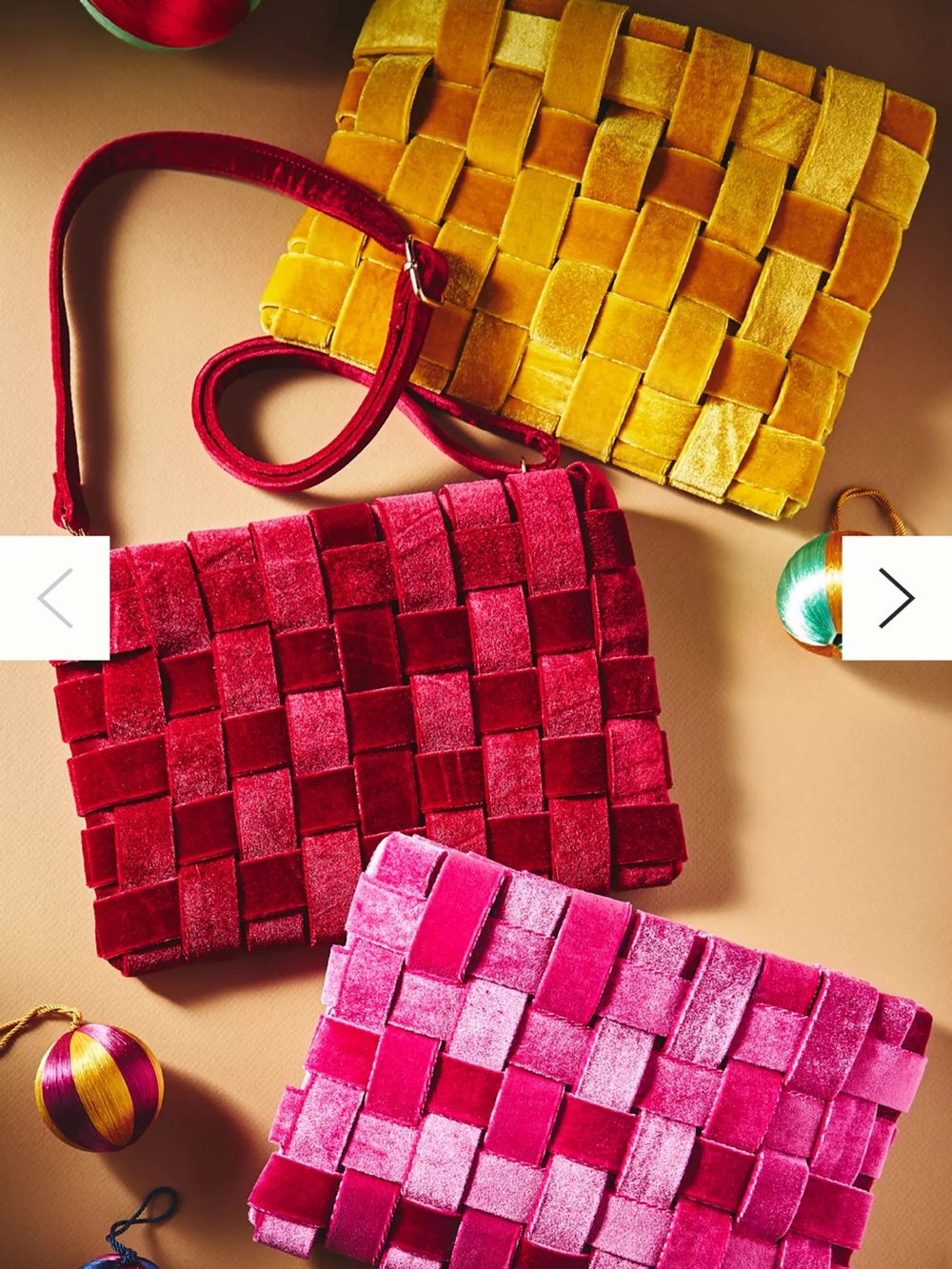 Anthropologie Lindy Velvet Clutch Gold Yellow